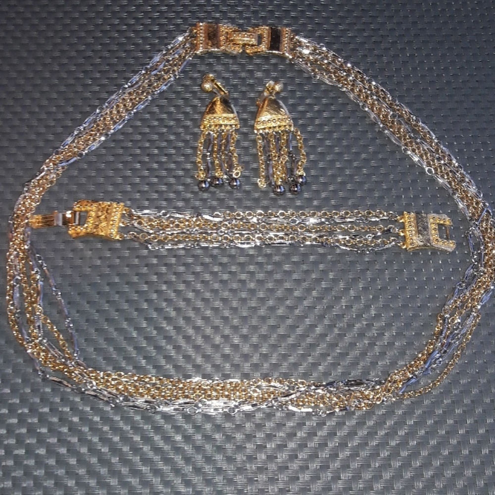 Vintage Celebrity Parure SET-Two Tone Gold Silver